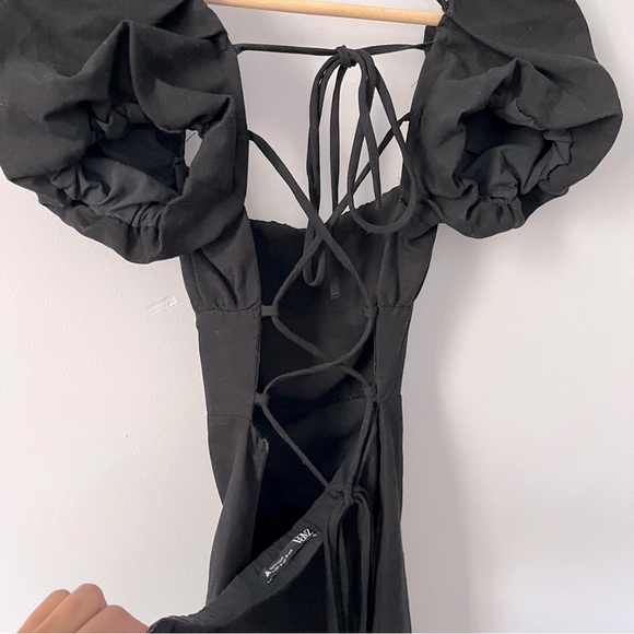 ✨SOLD✨ Zara Linen Blend Black Dress - Picture 6 of 8